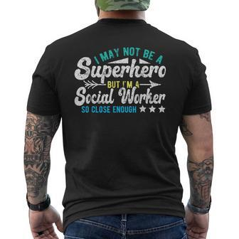 Superhero & Social Worker Men's T-shirt Back Print - Monsterry UK