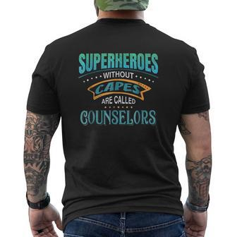 Superheroes Without Capes Are Called Counselors Mens Back Print T-shirt - Thegiftio UK