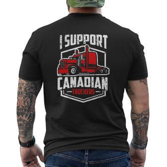 I Support Canadian Truckers Freedom Convoy 2022 Ver2 Mens Back Print T-shirt | Mazezy