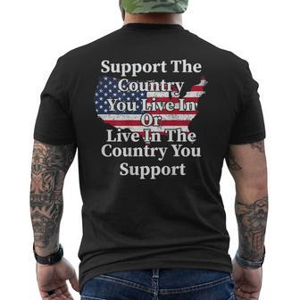 Support The Country You Live In The Country On Back Men's T-shirt Back Print - Monsterry