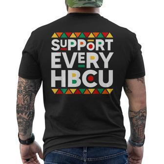 Support Every Hbcu Historical Black College Alumni Men's T-shirt Back Print - Seseable
