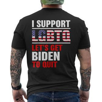 I Support Lgbtq Lets Get Biden To Quit Mens Back Print T-shirt - Thegiftio UK