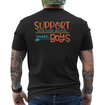 Support Your Local Wildlife Raise Boys Mens Back Print T-shirt | Mazezy DE