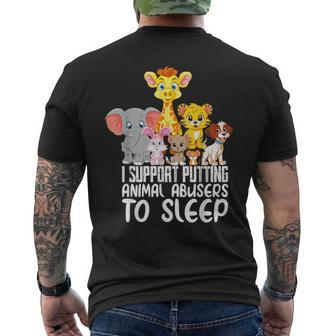 I Support Putting Animal Abusers To Sleep Dogs Lover Men's T-shirt Back Print - Thegiftio UK