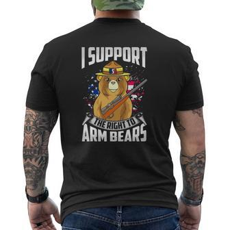 I Support The Right To Arm Bears Dad Joke Pun Mens Back Print T-shirt | Mazezy