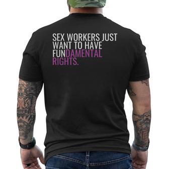 Support Sex Workers Rights Positive Education Sexual Work Men's T-shirt Back Print - Monsterry