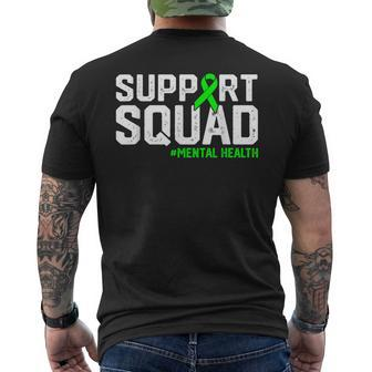 Support Squad Mental Health Awareness Lime Green Ribbon Men's T-shirt Back Print - Monsterry UK