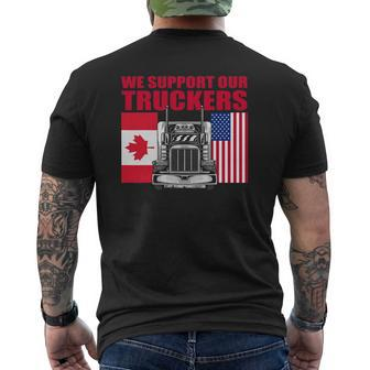 I Support Truckers 2022 We Support Truck Drivers Semi Truck Mens Back Print T-shirt | Mazezy