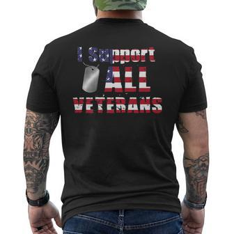 I Support All Veterans Patriotic Military Men's T-shirt Back Print - Monsterry AU