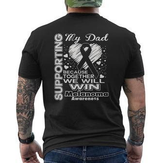 Supporting My Dad Melanoma Awareness Mens Back Print T-shirt | Mazezy