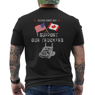 I Supports Our Truckers Usa And Canada Mens Back Print T-shirt | Mazezy