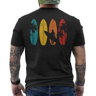 Surfer Vintage Surfing Surf Board Beach Men's T-shirt Back Print | Mazezy