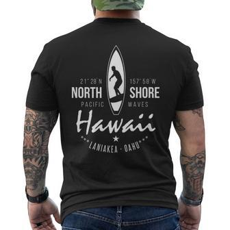Surfer Hawaii North Shore Laniakea Beach Oahu Men's T-shirt Back Print | Mazezy