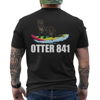 Surfing Otter 841 California Sea Otter 841 Surfer Men's T-shirt Back Print | Mazezy