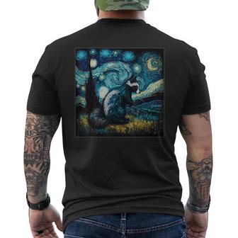 Surrealism Starry Night Skunk Men's T-shirt Back Print - Monsterry AU