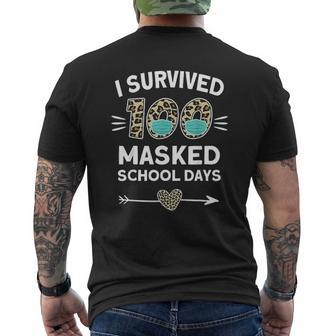 I Survived 100 School Days 100Th Day Of School Mens Back Print T-shirt - Thegiftio UK
