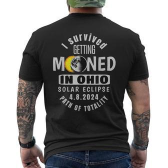 I Survived Getting Mooned In Ohio 2024 Solar Eclipse Viewing Men's T-shirt Back Print | Mazezy