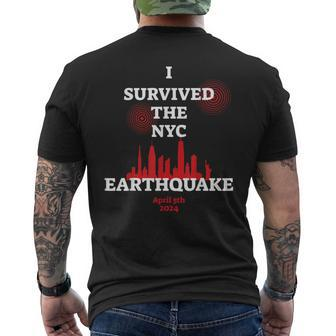 I Survived Nyc Earthquake 2024 Men's T-shirt Back Print | Mazezy DE