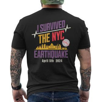 I Survived The Nyc Earthquake April 5 2024 Men's T-shirt Back Print | Mazezy