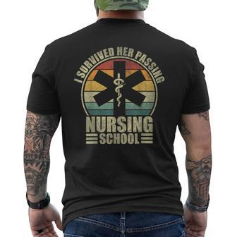 I Survived Her Passing Nursing School Nursing Graduation Men's T-shirt Back Print - Thegiftio UK