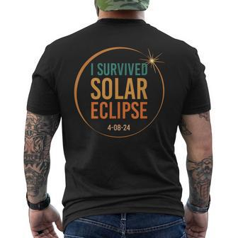 I Survived Solar Eclipse April 8 2024 Total Men's T-shirt Back Print | Mazezy