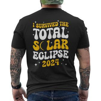 I Survived Total Solar Eclipse 2024 40824 Men's T-shirt Back Print | Mazezy