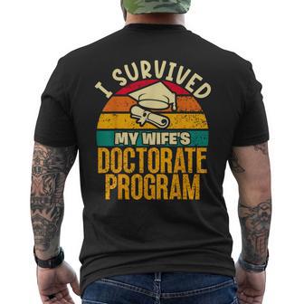 I Survived My Wife's Doctorate Program Phd Husband Men's T-shirt Back Print - Monsterry AU