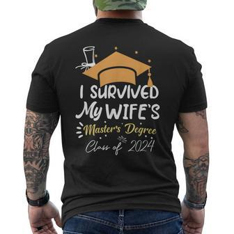 I Survived My Wife's Master's Degree Masters Graduation 2024 Men's T-shirt Back Print - Seseable