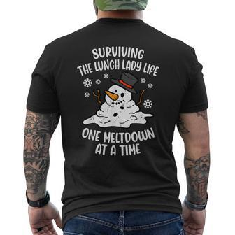 Surviving Lunch Lady Life One Meltdown At A Time Men's T-shirt Back Print | Mazezy