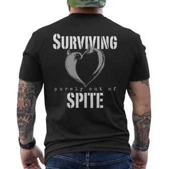 Surviving Purely Out Of Spite Heart With Devil Horns Men's T-shirt Back Print - Monsterry