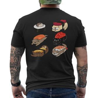 Sushi Otter T-Shirt mit Rückendruck - Seseable