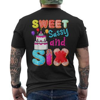 Sweet Sassy And Six Birthday For Girls 6 Year Old Men's T-shirt Back Print - Monsterry CA