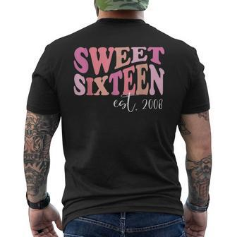 Sweet Sixn Est 2008 Cute Birthday For Daughter Men's T-shirt Back Print - Monsterry