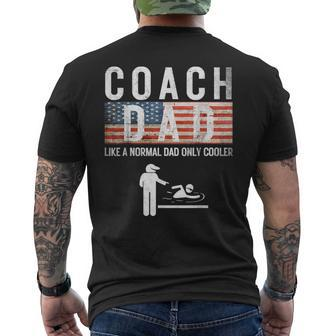 Swim Coach Dad Like A Normal Only Cooler Father Day 4Th July Men's T-shirt Back Print - Seseable