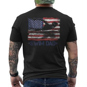Swim Dad 4Th Of July Fathers Day Graphic For Pool Swimmers Men's T-shirt Back Print - Thegiftio UK