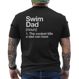 Swim Dad Definition Sports Mens Back Print T-shirt | Mazezy
