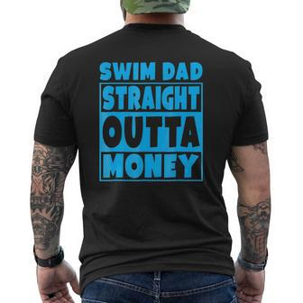 Swim Dad Straight Outta Money Father Mens Back Print T-shirt | Mazezy