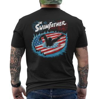 The Swim Father Swimming Dad Father's Day 4Th July Sport Men's T-shirt Back Print - Seseable