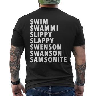 Swim Swammi Slippy Slappy Swenson Swanson Samsonite Men's T-shirt Back Print - Monsterry