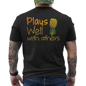 Swingers Pineapple Plays Well With Others Men's T-shirt Back Print - Monsterry CA