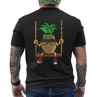 Swinging Pineapple Swing Beach Sun Swinging Fruit Fruit Men's T-shirt Back Print - Monsterry UK