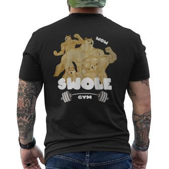 Swole Gym Swole Doge Meme Buff Doge Meme Men's T-shirt Back Print - Monsterry DE