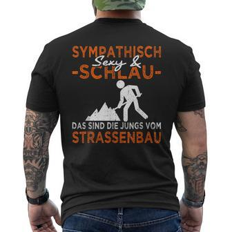Sympathic And Schlau Strassenbau & Street Keeper Black S T-Shirt mit Rückendruck - Seseable