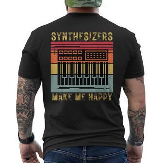Synthesisers Make Me Happy Men's T-shirt Back Print - Thegiftio UK
