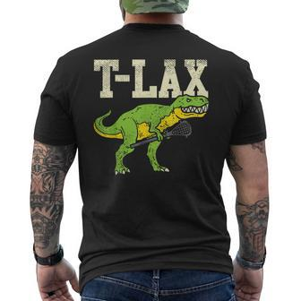 T-Lax T-Rex Lacrosse Dinosaur Lover Lax Player Men's T-shirt Back Print - Monsterry CA