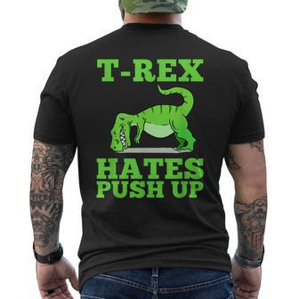 T-Rex Hates Push Ups Men's T-shirt Back Print - Monsterry
