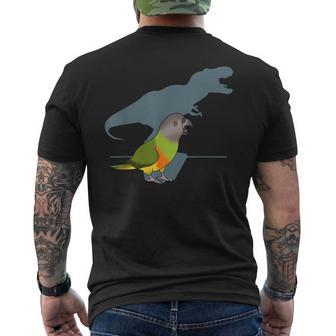T-Rex Senegal Parrot Birb Memes Dinosaur Parrot Men's T-shirt Back Print - Monsterry