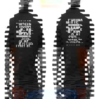 T-shirt imprimé au dos imprimé au dos Noir Humoristique Occupé avec une Bière, Tee drôle pour Adultes - Cadeauxyz
