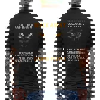 T-shirt imprimé au dos Noir Chat S'éloignant, Motif Félin Graphique Élégant - Cadeauxyz