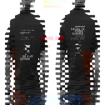 T-shirt imprimé au dos Noir Écoutant Pearl Jam avec Snoopy, Pour Fans de Musique Rock - Cadeauxyz